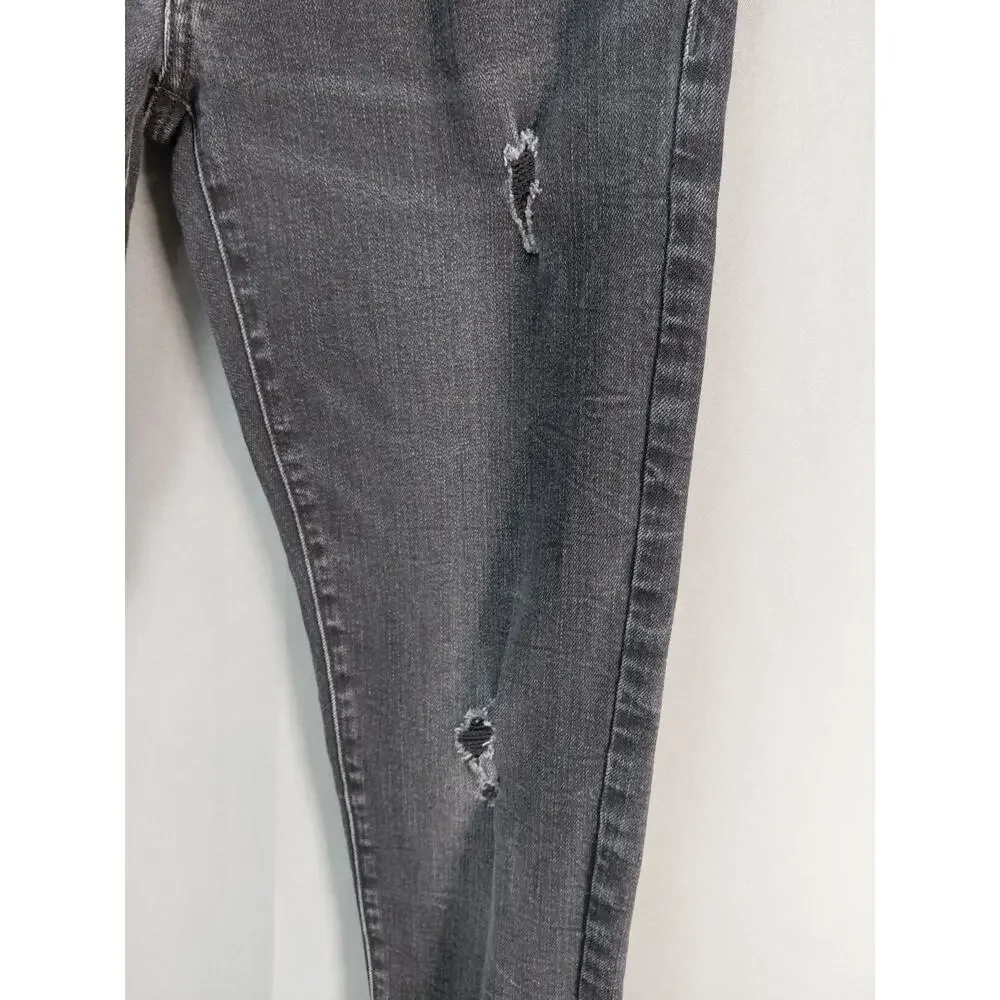 American Eagle Faded Black Distressed Skinny Flex Jeans Men See Measurement